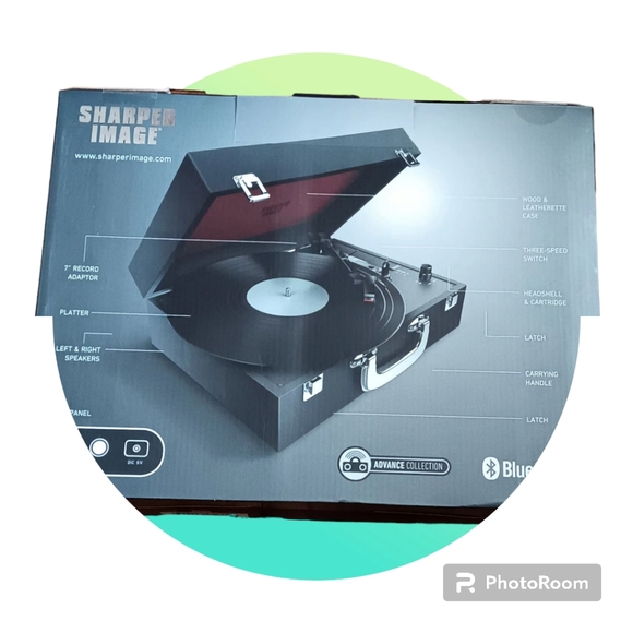 Sharper Image Portable Wireless Bluetooth Turntable Record Player with Speaker - Picture 3 of 5